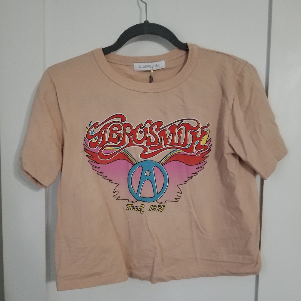 NWT Daydreamer LA Aerosmith Cropped Tee